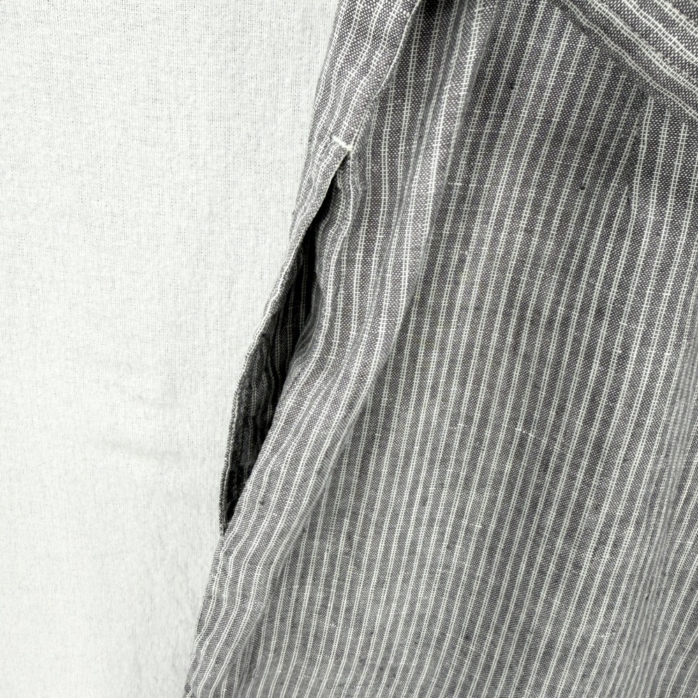 Everlane Jumpsuit Women 2 Gray Striped Linen Sleeveless Belted Wide Leg - Picture 11 of 16